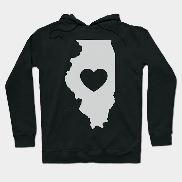 Illinois Love Heart Hoodie by helloshirts